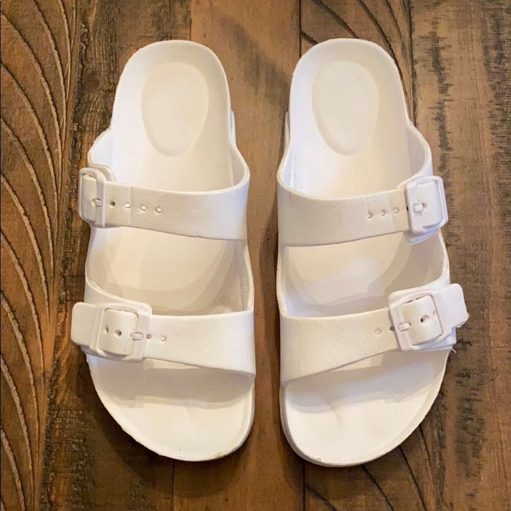 White sandals